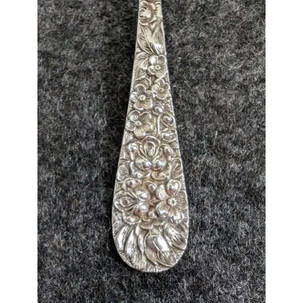 Stieff Rose Sterling Silver Child Baby Fork Vintage Floral Pattern 4.25 Inch